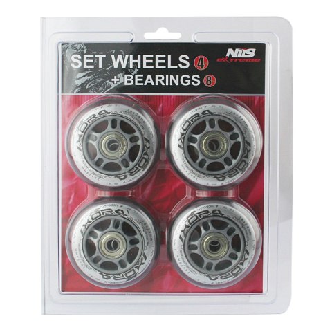 PU 76x24 82A PRZEZROCZYSTE (4 szt.) + ABEC-7 (8 szt.) ZESTAW NILS EXTREME NILS EXTREME PU 76x24 82A PRZEZROCZYSTE (4 szt.) + ABEC-7 (8 szt.) ZESTAW NILS EXTREME NILS EXTREME