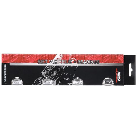 PU 80x24 82A PRZEZROCZYSTE N (4 szt.) + ABEC-7 (8 szt.) ZESTAW NILS EXTREME NILS EXTREME PU 80x24 82A PRZEZROCZYSTE N (4 szt.) + ABEC-7 (8 szt.) ZESTAW NILS EXTREME NILS EXTREME