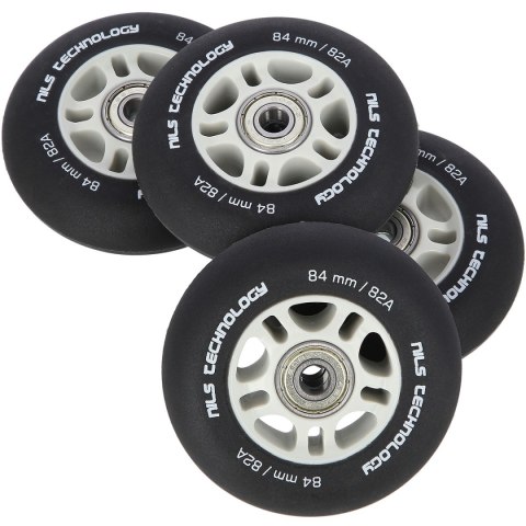 PU 84x24 82A CZARNE MATOWE (4 szt.) + ABEC-9 CHROME (8 szt.) ZESTAW NILS EXTREME NILS EXTREME PU 84x24 82A CZARNE MATOWE (4 szt.) + ABEC-9 CHROME (8 szt.) ZESTAW NILS EXTREME NILS EXTREME