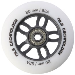 PU 90x24 82A BIAŁE MATOWE (4 szt.) + ABEC-9 CHROME (8 szt.) ZESTAW NILS EXTREME NILS EXTREME