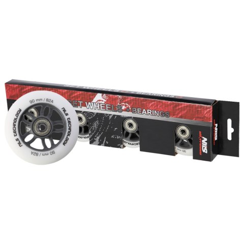 PU 90x24 82A BIAŁE MATOWE (4 szt.) + ABEC-9 CHROME (8 szt.) ZESTAW NILS EXTREME NILS EXTREME PU 90x24 82A BIAŁE MATOWE (4 szt.) + ABEC-9 CHROME (8 szt.) ZESTAW NILS EXTREME NILS EXTREME