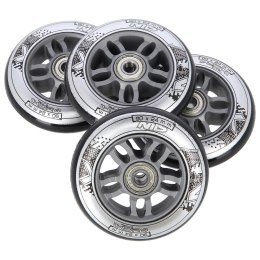 PU 90x24 82A CZARNE (4 szt.) + ABEC-9 CHROME (8 szt.) ZESTAW NILS EXTREME NILS EXTREME