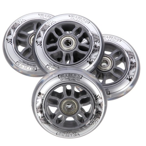 PU 90x24 82A PRZEZROCZYSTE (4 szt.) + ABEC-7 CHROME (8 szt.) ZESTAW NILS EXTREME NILS EXTREME PU 90x24 82A PRZEZROCZYSTE (4 szt.) + ABEC-7 CHROME (8 szt.) ZESTAW NILS EXTREME NILS EXTREME
