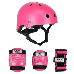 MR290+H230 KASK Z OCHRANIACZAMI ZESTAW RÓŻOWY ROZM. M NILS EXTREME NILS EXTREME