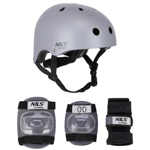 MR290+H230 KASK Z OCHRANIACZAMI ZESTAW SZARY ROZM. S NILS EXTREME NILS EXTREME MR290+H230 KASK Z OCHRANIACZAMI ZESTAW SZARY ROZM. S NILS EXTREME NILS EXTREME