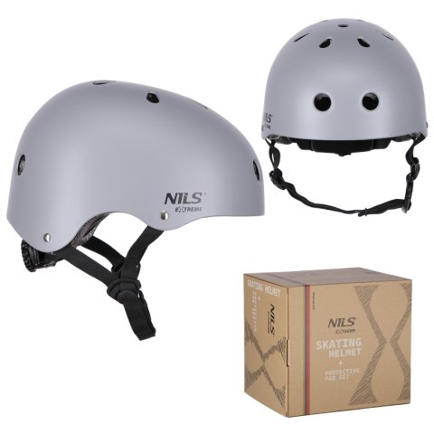 MR290+H230 KASK Z OCHRANIACZAMI ZESTAW SZARY ROZM. S NILS EXTREME NILS EXTREME MR290+H230 KASK Z OCHRANIACZAMI ZESTAW SZARY ROZM. S NILS EXTREME NILS EXTREME