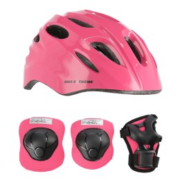 MTW01+H210 RÓŻOWY ROZM. XS KASK Z OCHRANIACZAMI ZESTAW NILS EXTREME NILS EXTREME