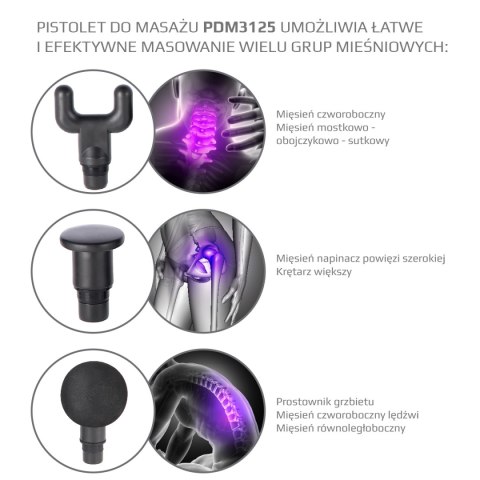 PDM3125H BLACK PISTOLET DO MASAŻU HMS HMS PDM3125H BLACK PISTOLET DO MASAŻU HMS HMS