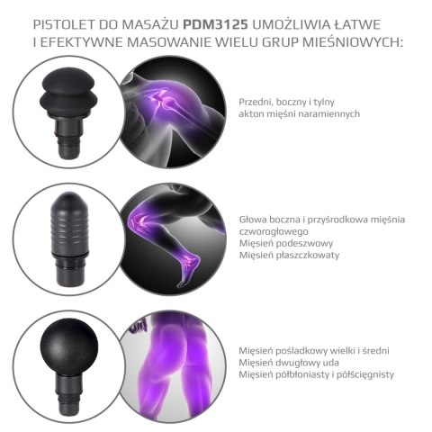 PDM3125H BLACK PISTOLET DO MASAŻU HMS HMS PDM3125H BLACK PISTOLET DO MASAŻU HMS HMS