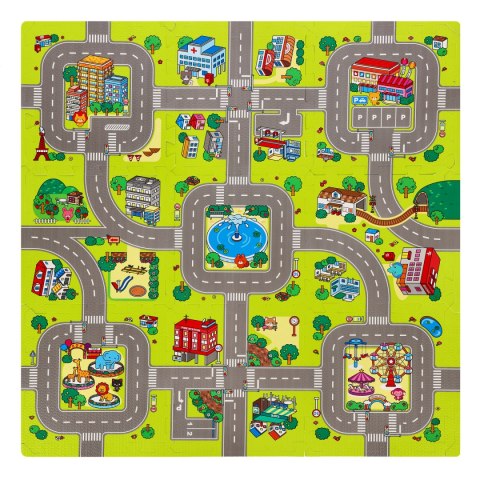 MD02 MATA DZIECIĘCA PUZZLE CARS 9 ELEMENTÓW 90x90CM NILS FUN NILS FUN MD02 MATA DZIECIĘCA PUZZLE CARS 9 ELEMENTÓW 90x90CM NILS FUN NILS FUN