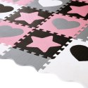 MD03 MATA DZIECIĘCA PUZZLE KOJEC PINK HEARTS 36 ELEMENTÓW 140x140CM NILS FUN NILS FUN