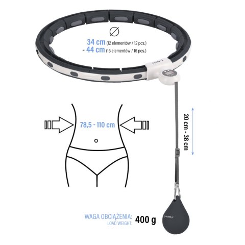 HHM15 HULA HOP BLACK Z MAGNESEM I OBCIĄŻNIKIEM + LICZNIK HMS HMS HHM15 HULA HOP BLACK Z MAGNESEM I OBCIĄŻNIKIEM + LICZNIK HMS HMS