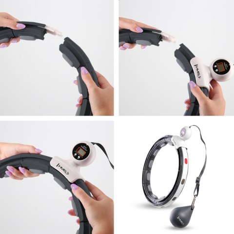 HHM15 HULA HOP BLACK Z MAGNESEM I OBCIĄŻNIKIEM + LICZNIK HMS HMS HHM15 HULA HOP BLACK Z MAGNESEM I OBCIĄŻNIKIEM + LICZNIK HMS HMS