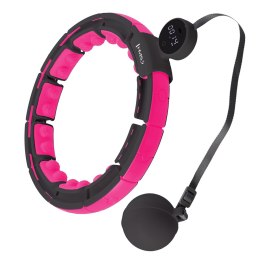 HHM16 HULA HOP BLACK/PINK Z MAGNESAMI I OBCIĄŻNIKIEM + LICZNIK HMS HMS