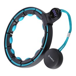 HHM17 HULA HOP BLACK/TURQUOISE Z MAGNESAMI I OBCIĄŻNIKIEM + LICZNIK HMS HMS