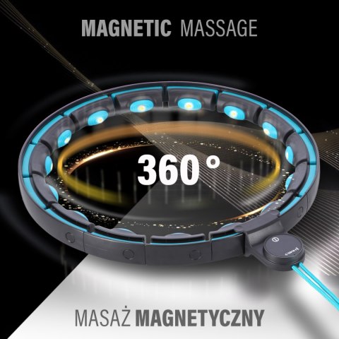 HHM17 HULA HOP BLACK/TURQUOISE Z MAGNESAMI I OBCIĄŻNIKIEM + LICZNIK HMS HMS HHM17 HULA HOP BLACK/TURQUOISE Z MAGNESAMI I OBCIĄŻNIKIEM + LICZNIK HMS HMS