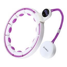 HHM17 HULA HOP WHITE/VIOLET Z MAGNESAMI I OBCIĄŻNIKIEM + LICZNIK HMS HMS