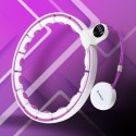 HHM17 HULA HOP WHITE/VIOLET Z MAGNESAMI I OBCIĄŻNIKIEM + LICZNIK HMS HMS