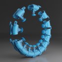 HHW01 HULA HOP BLUE Z WYPUSTKAMI I OBCIĄŻNIKIEM HMS HMS