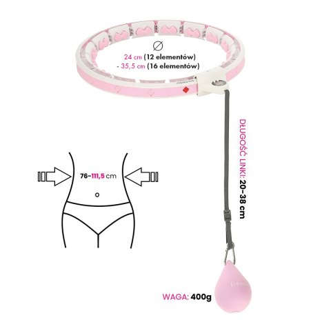 HHW06 HULA HOP PINK Z WYPUSTKAMI I OBCIĄŻNIKIEM + LICZNIK HMS HMS HHW06 HULA HOP PINK Z WYPUSTKAMI I OBCIĄŻNIKIEM + LICZNIK HMS HMS