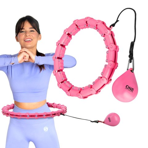 OHA02 HULA HOP PINK Z WYPUSTKAMI I OBCIĄŻNIKIEM ONE FITNESS ONE FITNESS OHA02 HULA HOP PINK Z WYPUSTKAMI I OBCIĄŻNIKIEM ONE FITNESS ONE FITNESS