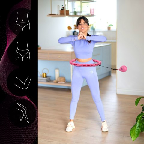 OHA02 HULA HOP PINK Z WYPUSTKAMI I OBCIĄŻNIKIEM ONE FITNESS ONE FITNESS OHA02 HULA HOP PINK Z WYPUSTKAMI I OBCIĄŻNIKIEM ONE FITNESS ONE FITNESS