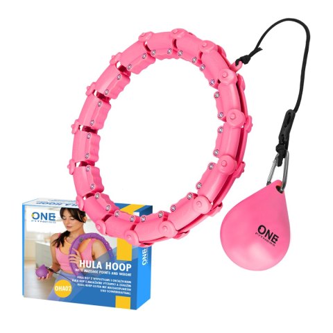 OHA02 HULA HOP PINK Z WYPUSTKAMI I OBCIĄŻNIKIEM ONE FITNESS ONE FITNESS OHA02 HULA HOP PINK Z WYPUSTKAMI I OBCIĄŻNIKIEM ONE FITNESS ONE FITNESS