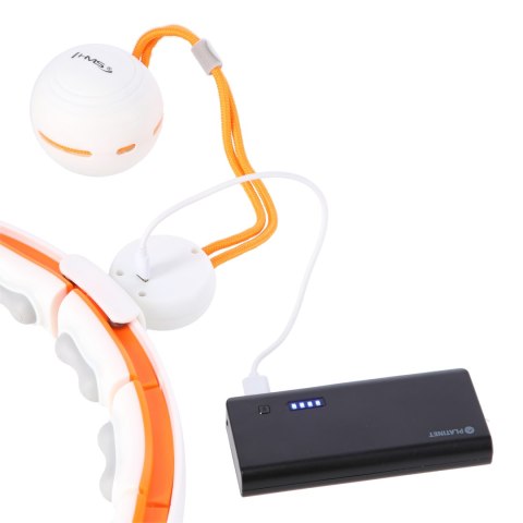 HHM21 HULA HOP WHITE/ORANGE Z MAGNESAMI, WYPUSTKAMI TPE I OBCIĄŻNIKIEM + LICZNIK HMS HMS HHM21 HULA HOP WHITE/ORANGE Z MAGNESAMI, WYPUSTKAMI TPE I OBCIĄŻNIKIEM + LICZNIK HMS HMS