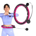 ZESTAW HULA HOP MAGNETYCZNY BLACK/PINK HHM16 Z LICZNIKIEM HMS + PAS WYSZCZUPLAJĄCY BR163 BLACK HMS