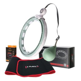 ZESTAW HULA HOP MAGNETYCZNY GREEN HHM15 Z LICZNIKIEM HMS + PAS WYSZCZUPLAJĄCY BR163 RED HMS