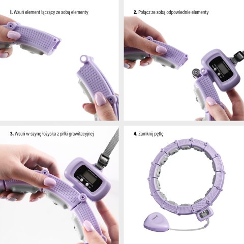 ZESTAW HULA HOP MAGNETYCZNY VIOLET HHM14 Z LICZNIKIEM HMS + PAS WYSZCZUPLAJĄCY BR163 BLACK HMS ZESTAW HULA HOP MAGNETYCZNY VIOLET HHM14 Z LICZNIKIEM HMS + PAS WYSZCZUPLAJĄCY BR163 BLACK HMS