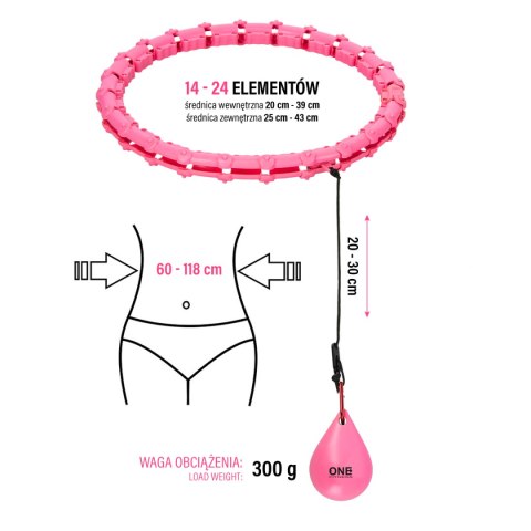 ZESTAW HULA HOP OHA02 PINK Z WYPUSTKAMI I OBCIĄŻNIKIEM ONE FITNESS + PAS BR160 ONE FITNESS ZESTAW HULA HOP OHA02 PINK Z WYPUSTKAMI I OBCIĄŻNIKIEM ONE FITNESS + PAS BR160 ONE FITNESS