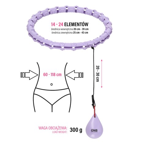 ZESTAW HULA HOP OHA02 VIOLET Z WYPUSTKAMI I OBCIĄŻNIKIEM ONE FITNESS + PAS BR160 ONE FITNESS ZESTAW HULA HOP OHA02 VIOLET Z WYPUSTKAMI I OBCIĄŻNIKIEM ONE FITNESS + PAS BR160 ONE FITNESS