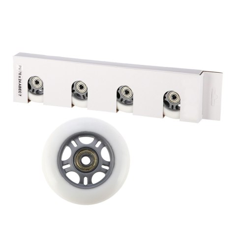 PU 76x24 82A BIAŁE (4 szt.) + ABEC-7 (8 szt.) ZESTAW STOCK NILS EXTREME PU 76x24 82A BIAŁE (4 szt.) + ABEC-7 (8 szt.) ZESTAW STOCK NILS EXTREME