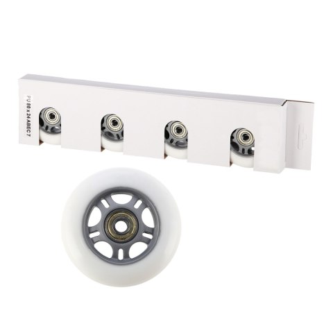 PU 80x24 82A BIAŁE (4 szt.) + ABEC-7 (8 szt.) ZESTAW STOCK NILS EXTREME PU 80x24 82A BIAŁE (4 szt.) + ABEC-7 (8 szt.) ZESTAW STOCK NILS EXTREME