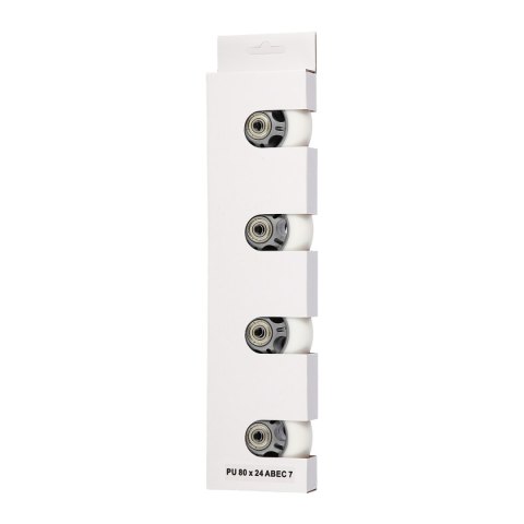 PU 80x24 82A BIAŁE (4 szt.) + ABEC-7 (8 szt.) ZESTAW STOCK NILS EXTREME PU 80x24 82A BIAŁE (4 szt.) + ABEC-7 (8 szt.) ZESTAW STOCK NILS EXTREME