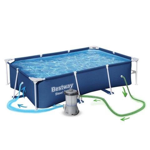Basen ogrodowy stelażowy 259x170x61 cm zestaw 15w1 Bestway Basen ogrodowy stelażowy 259x170x61 cm zestaw 15w1 Bestway