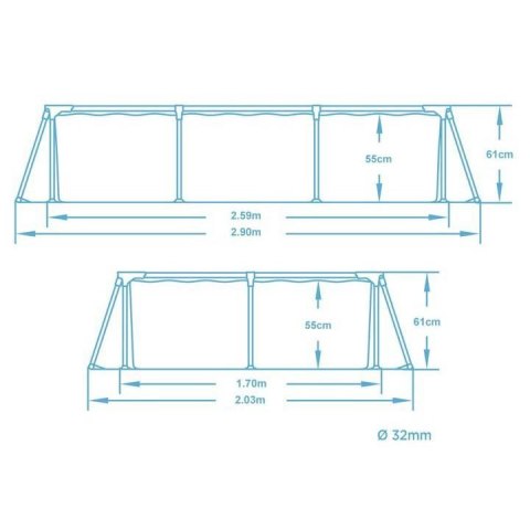 Basen ogrodowy stelażowy 259x170x61 cm zestaw 15w1 Bestway Basen ogrodowy stelażowy 259x170x61 cm zestaw 15w1 Bestway
