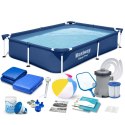 Basen prostokątny stelażowy 221x150x43 cm 16w1 Bestway
