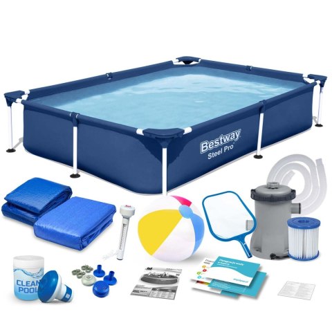 Basen prostokątny stelażowy 221x150x43 cm 16w1 Bestway Basen prostokątny stelażowy 221x150x43 cm 16w1 Bestway