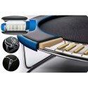 TRAMPOLINA OGRODOWA CZARNO/CZERWONA ROZMIAR 252 CM Z SIATKA ZEWNĘTRZNĄ I DRABINKĄ
