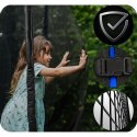 TRAMPOLINA OGRODOWA CZARNO/NIEBIESKA ROZMIAR 312 CM Z SIATKĄ ZEWNĘTRZNĄ I DRABINKĄ