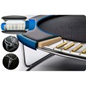 TRAMPOLINA OGRODOWA CZARNO/NIEBIESKA ROZMIAR 312 CM Z SIATKĄ ZEWNĘTRZNĄ I DRABINKĄ