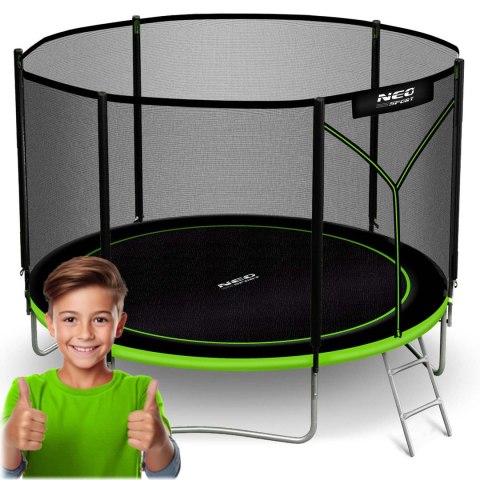 TRAMPOLINA OGRODOWA CZARNO/ZIELONA ROZMIAR 252 CM Z SIATKĄ ZEWNĘTRZNĄ I DRABINKĄ TRAMPOLINA OGRODOWA CZARNO/ZIELONA ROZMIAR 252 CM Z SIATKĄ ZEWNĘTRZNĄ I DRABINKĄ