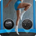 TRAMPOLINA OGRODOWA NIEBIESKA ROZMIAR 252 CM Z SIATKĄ WEWNĘTRZNĄ I DRABINKĄ