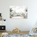 Obraz dla dzieci do pokoju, Dinozaury Jurajski świat w pastelach - 90x60