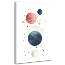 Obraz dla dzieci na ścianę, Planety Kosmos Boho - 40x60