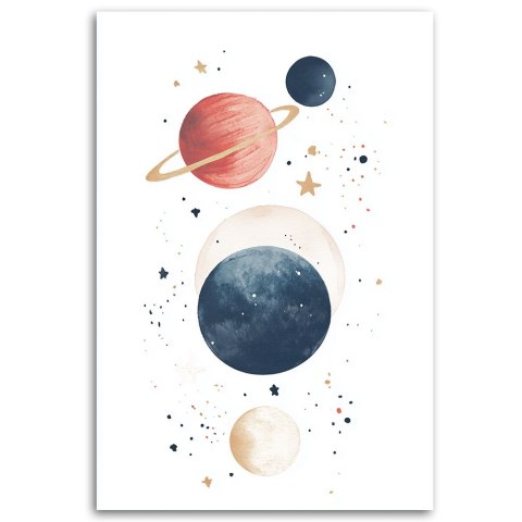 Obraz dla dzieci na ścianę, Planety Kosmos Boho - 40x60 Obraz dla dzieci na ścianę, Planety Kosmos Boho - 40x60