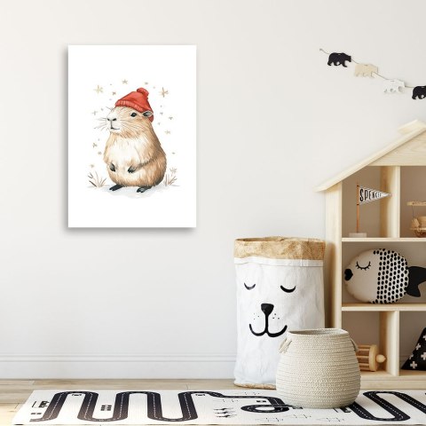 Obraz do pokoju dziecięcego, Kapibara Zwięrzeta - 40x60 Obraz do pokoju dziecięcego, Kapibara Zwięrzeta - 40x60