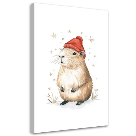 Obraz do pokoju dziecięcego, Kapibara Zwięrzeta - 80x120 Obraz do pokoju dziecięcego, Kapibara Zwięrzeta - 80x120